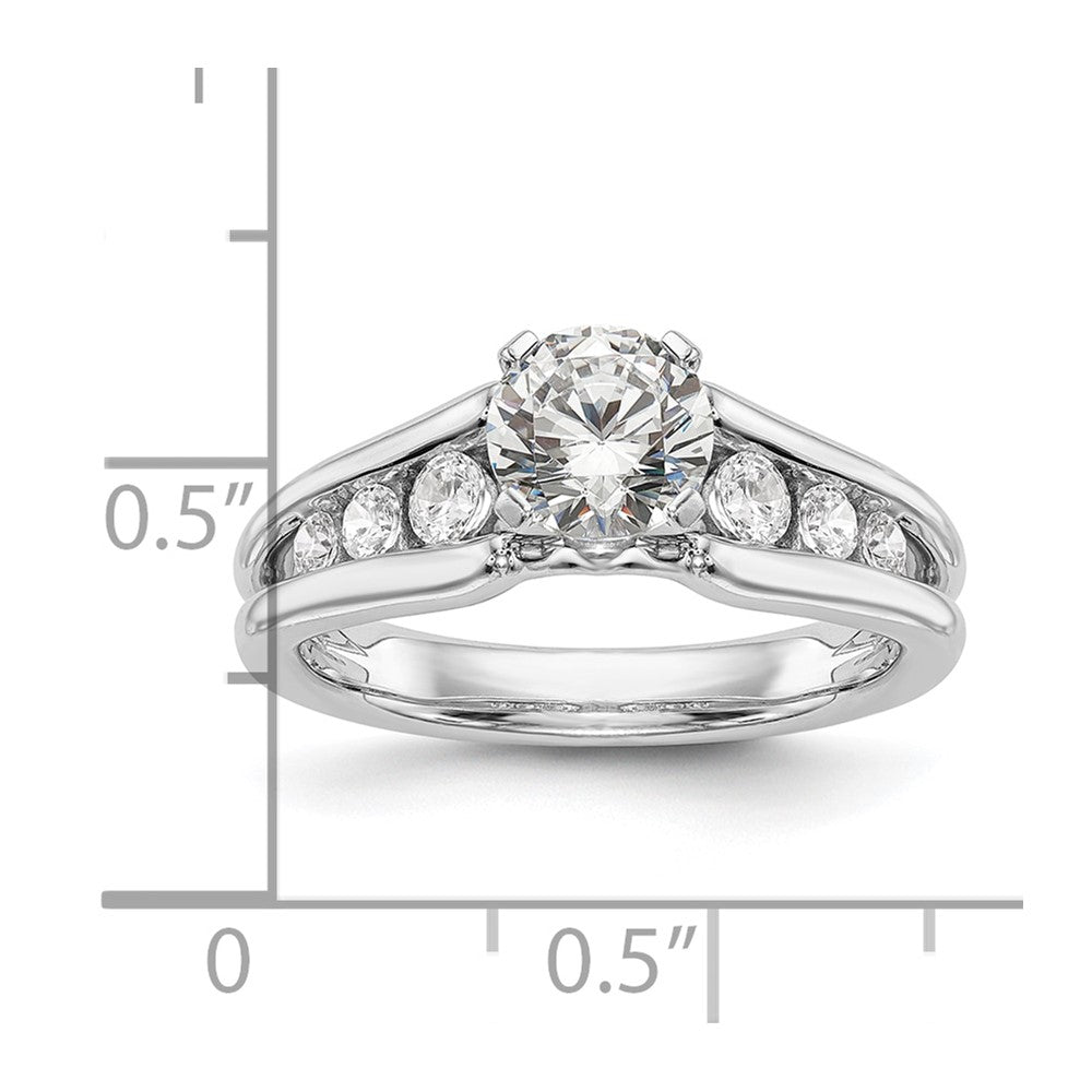 0.48ct. CZ Solid Real 14K White Gold Peg Set Engagement Ring