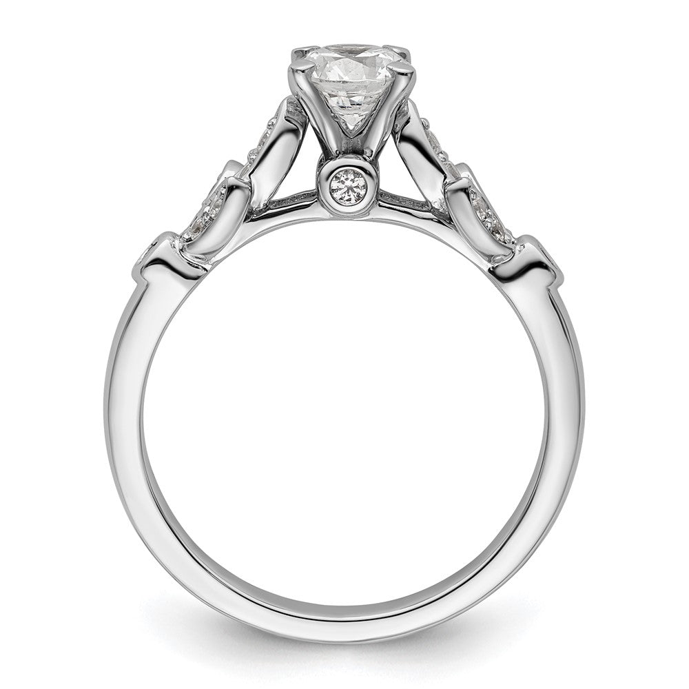 0.17ct. CZ Solid Real 14K White Gold Peg Set Engagement Ring