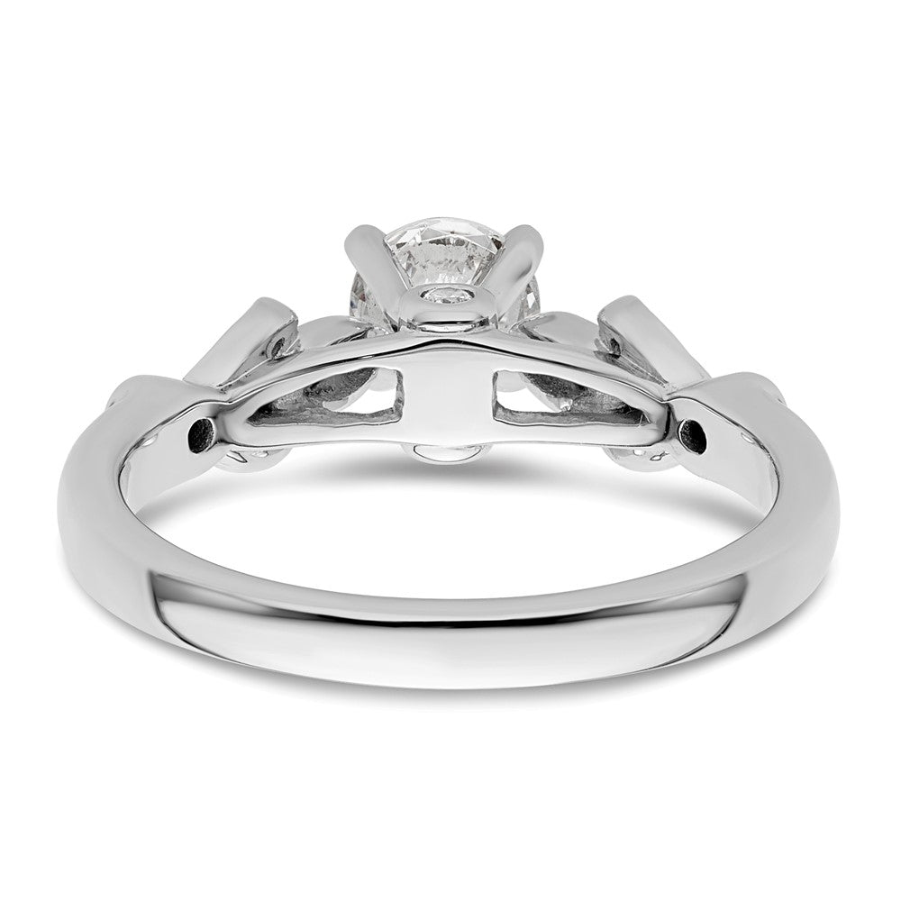 0.17ct. CZ Solid Real 14K White Gold Peg Set Engagement Ring