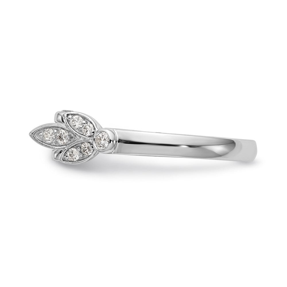 0.29ct. CZ Solid Real 14K White Gold Peg Set Engagement Ring