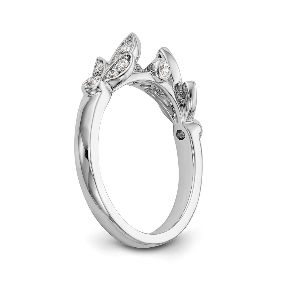 0.29ct. CZ Solid Real 14K White Gold Peg Set Engagement Ring