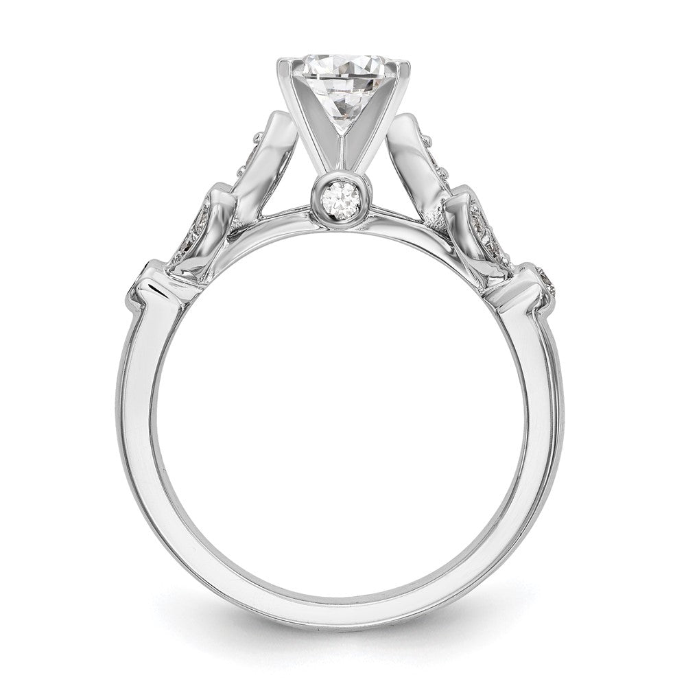 0.29ct. CZ Solid Real 14K White Gold Peg Set Engagement Ring