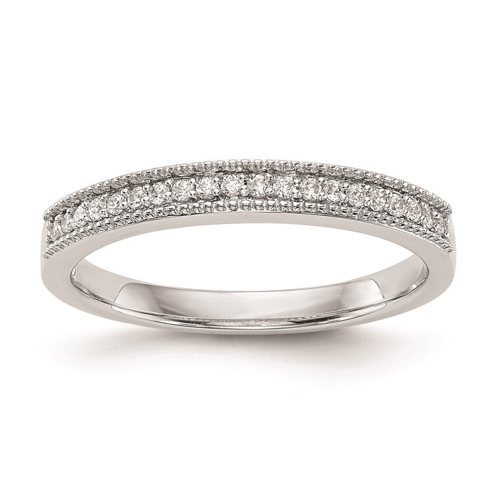 14k White Gold Real Diamond Wedding Band