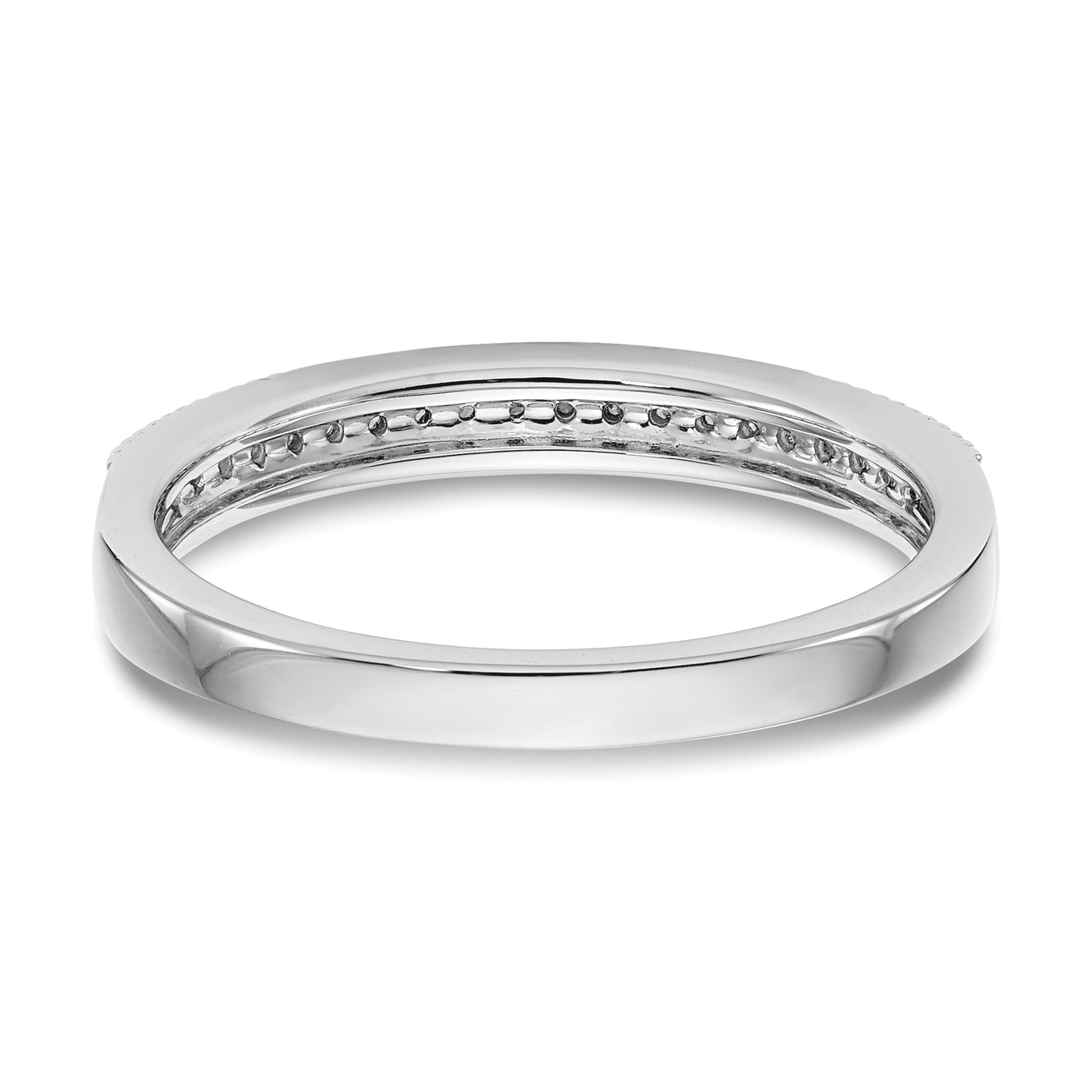 0.12ct. CZ Solid Real 14k White Gold Wedding Wedding Band Ring