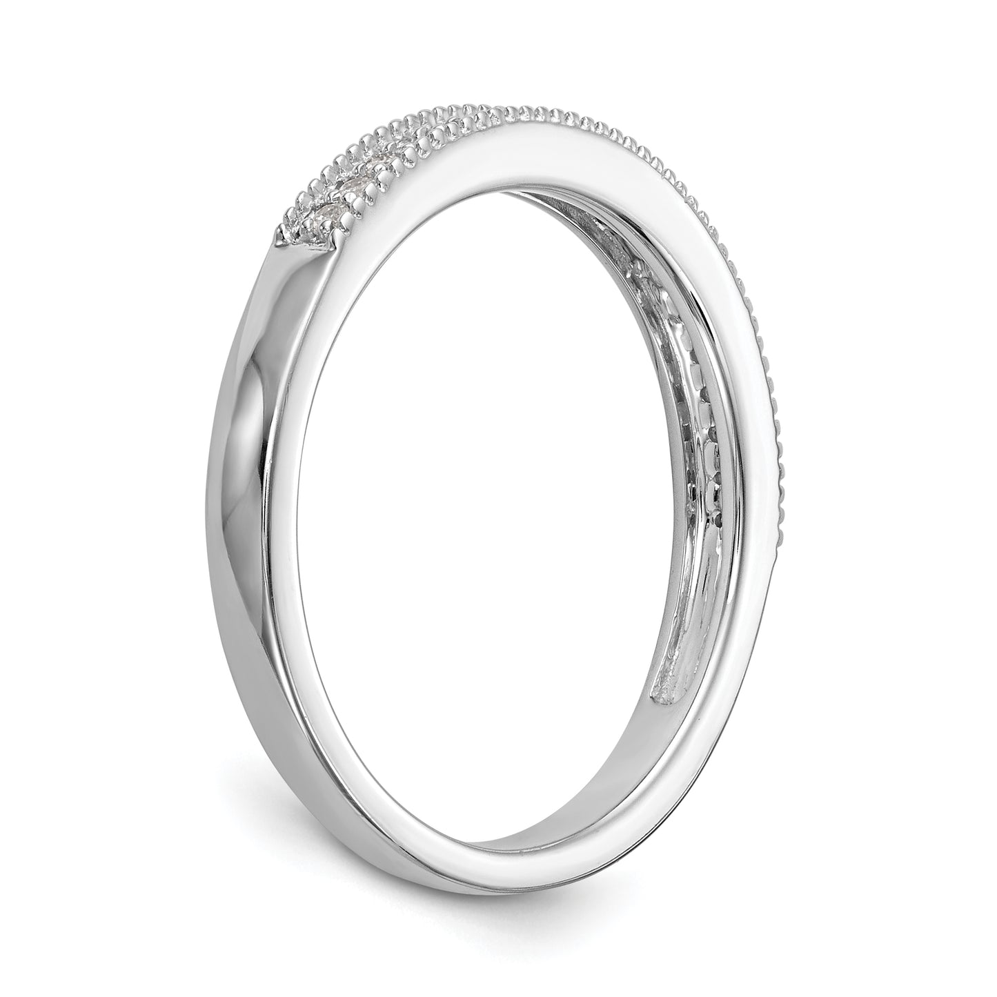 0.12ct. CZ Solid Real 14k White Gold Wedding Wedding Band Ring