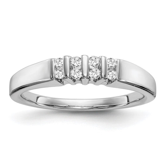 0.14ct. CZ Solid Real 14k White Gold Wedding Wedding Band Ring