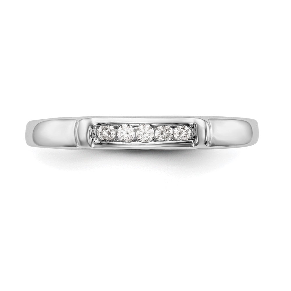 0.10ct. CZ Solid Real 14k White Gold Wedding Wedding Band Ring