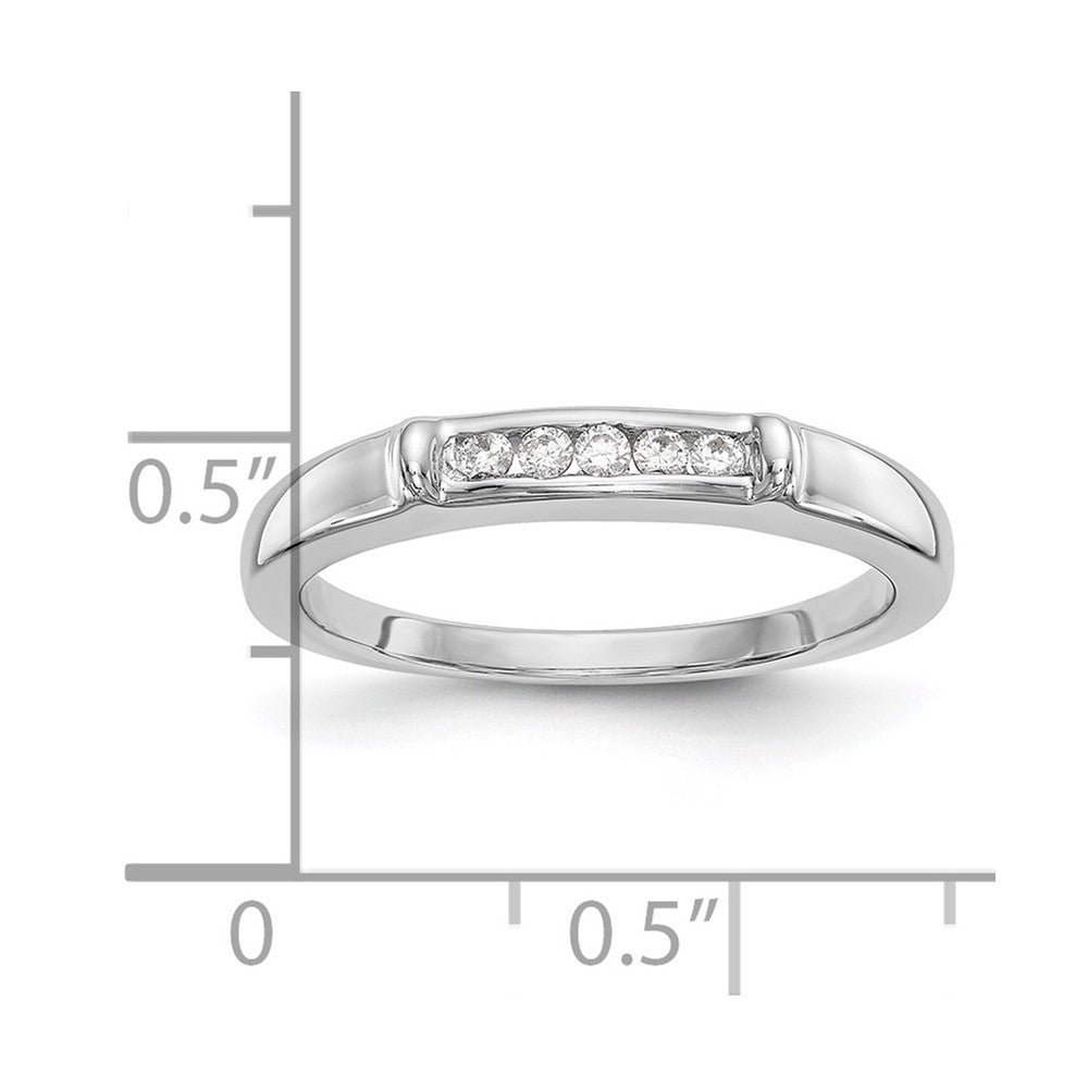 0.10ct. CZ Solid Real 14k White Gold Wedding Wedding Band Ring