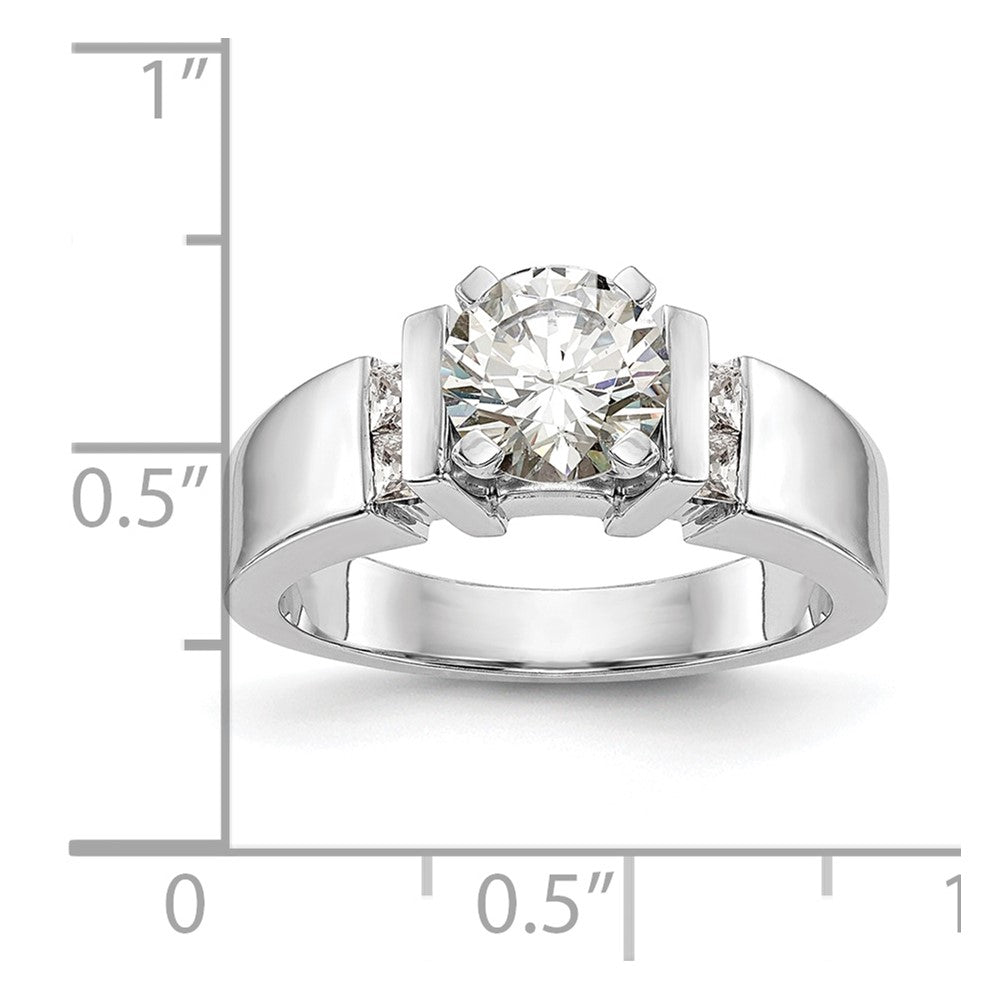 0.25ct. CZ Solid Real 14K White Gold Peg Set Engagement Ring