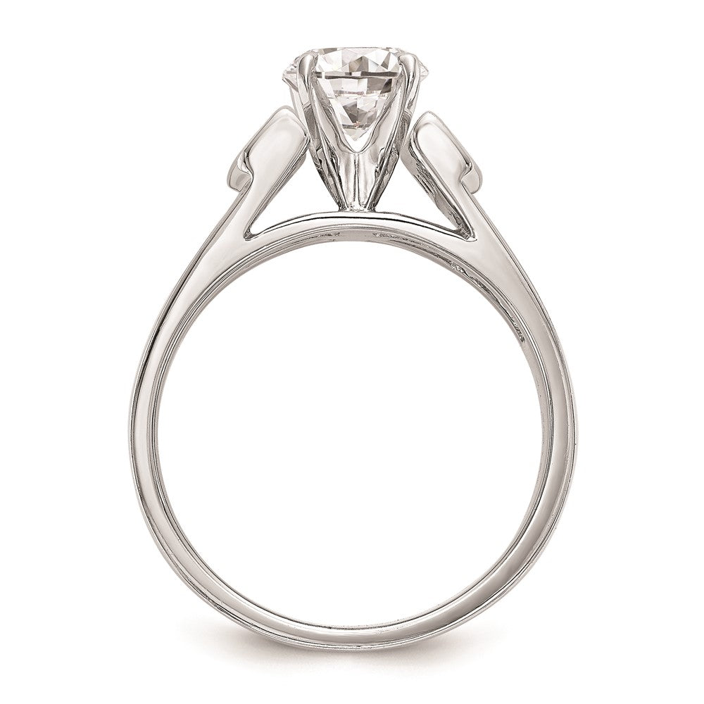 0.25ct. CZ Solid Real 14K White Gold Peg Set Engagement Ring