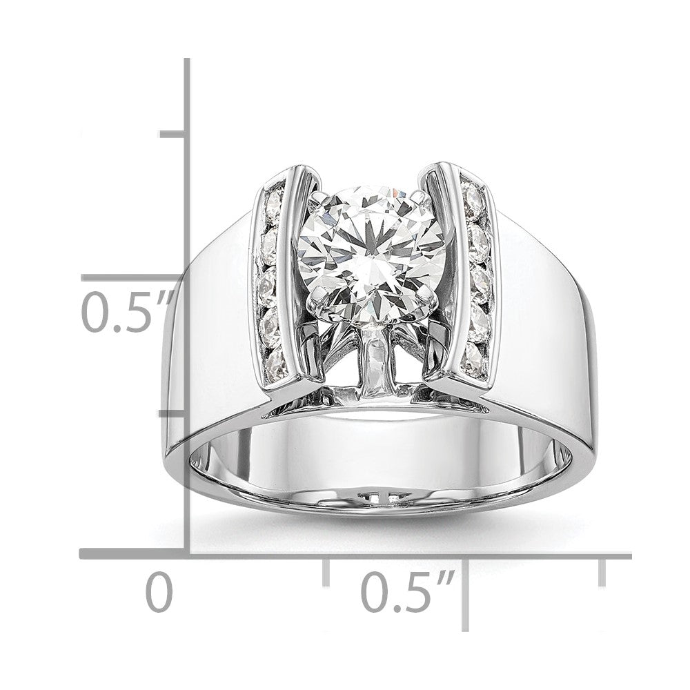 0.25ct. CZ Solid Real 14K White Gold Peg Set Engagement Ring