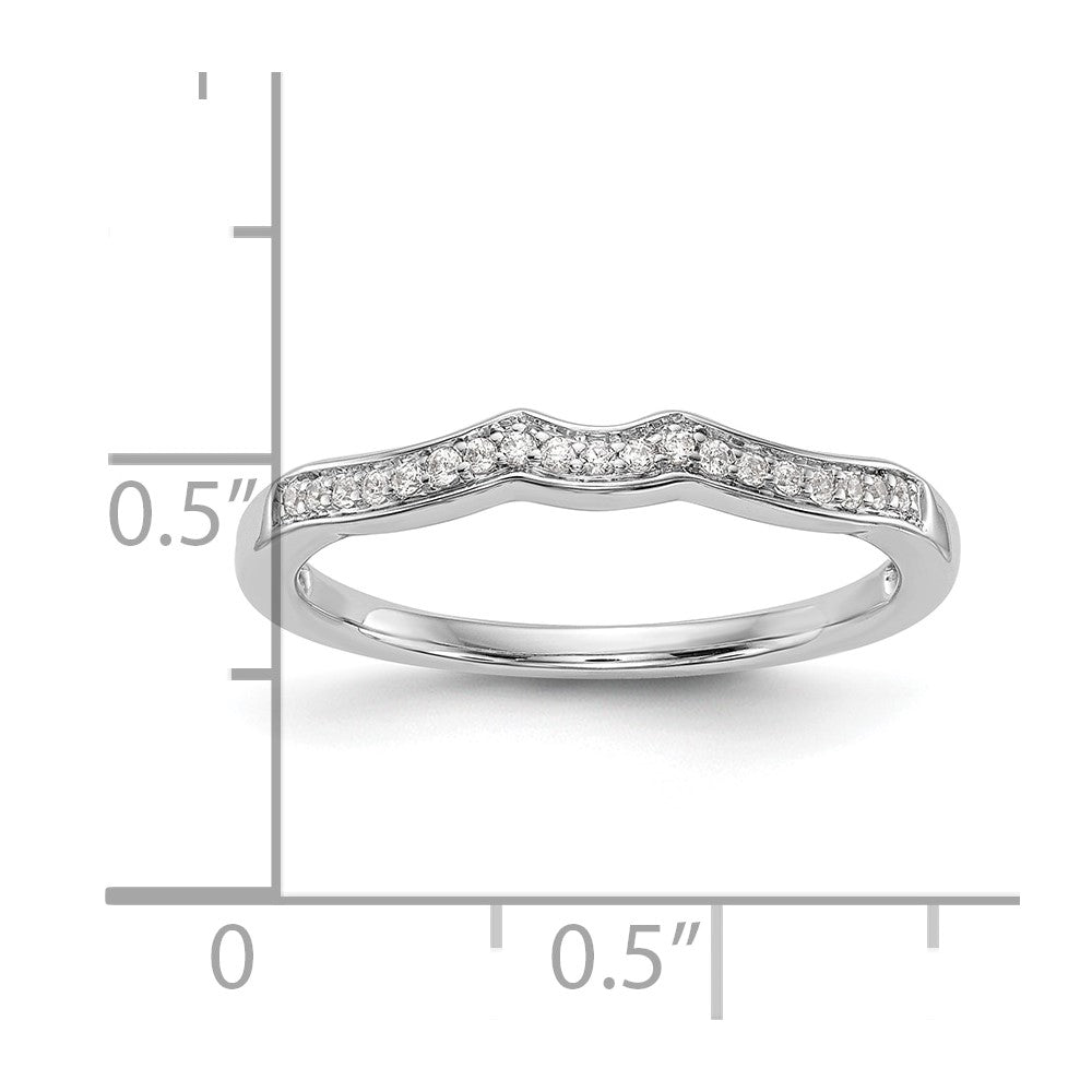 0.10ct. CZ Solid Real 14k White Gold Wedding Wedding Band Ring