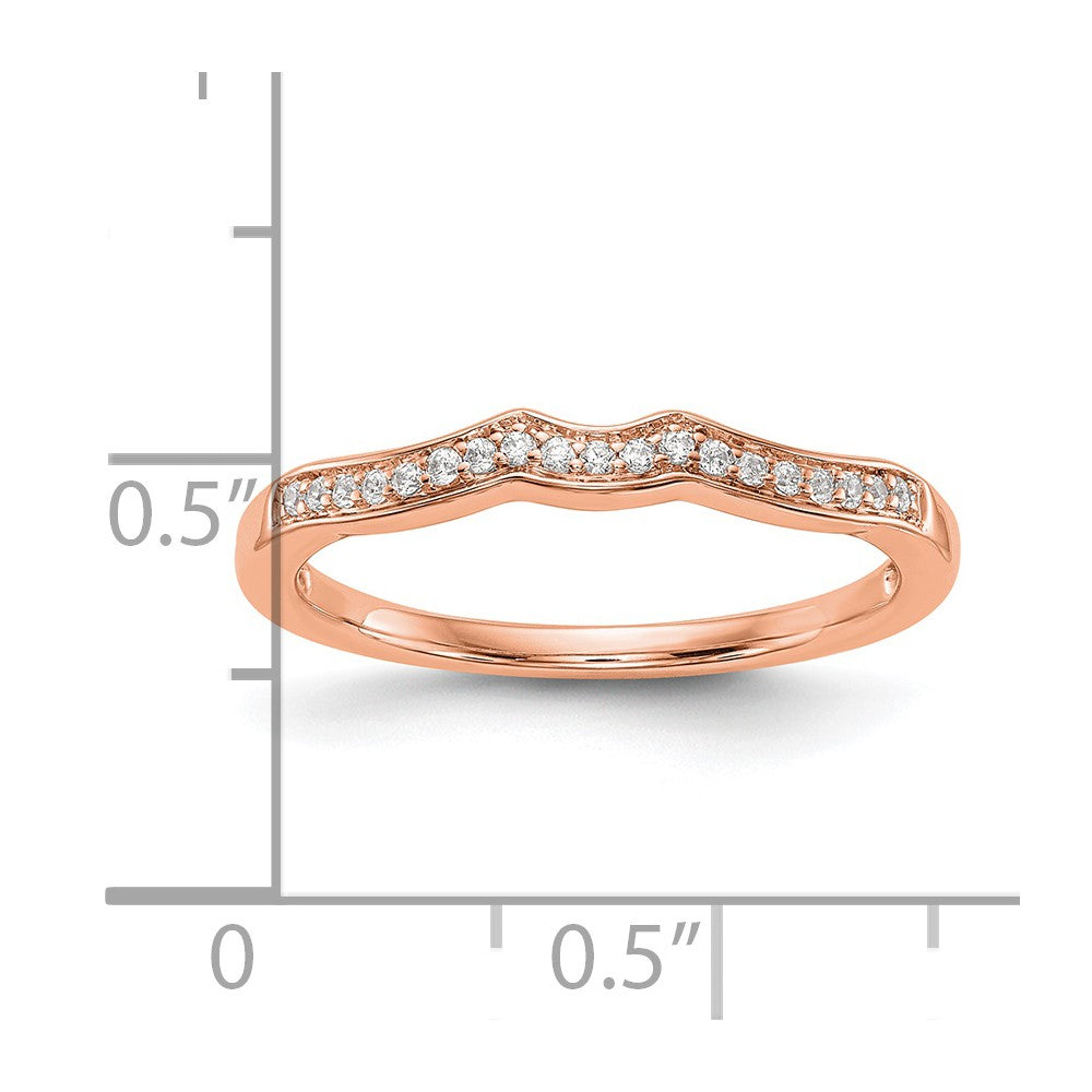 14k Rose Gold Real Diamond Wedding Band