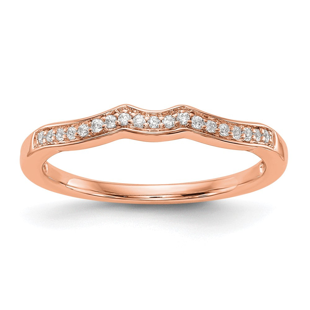 14k Rose Gold Real Diamond Wedding Band