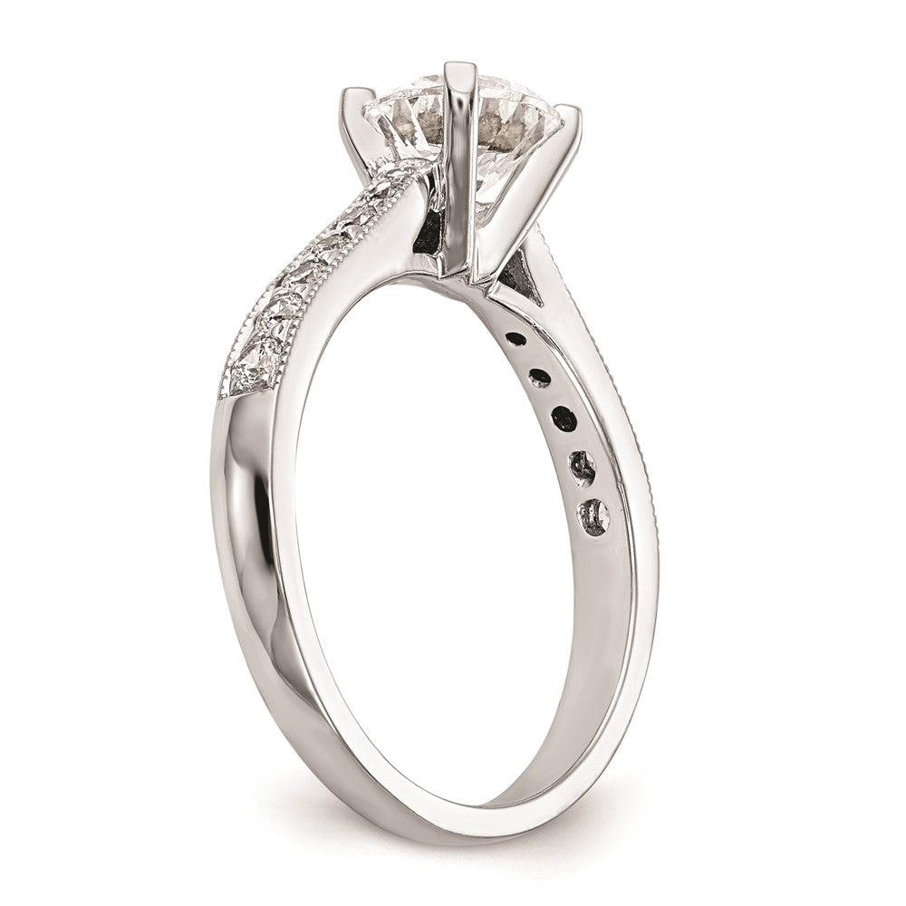 0.25ct. CZ Solid Real 14K White Gold Engagement Ring