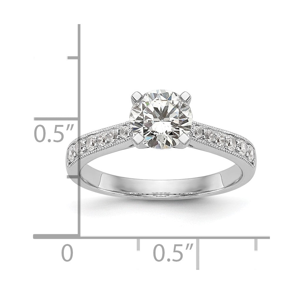 0.25ct. CZ Solid Real 14K White Gold Engagement Ring