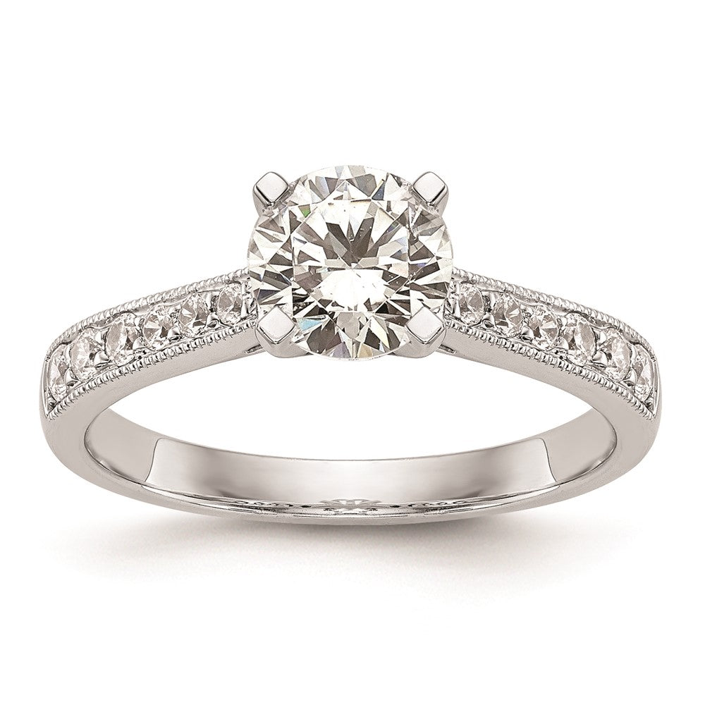 0.25ct. CZ Solid Real 14K White Gold Engagement Ring