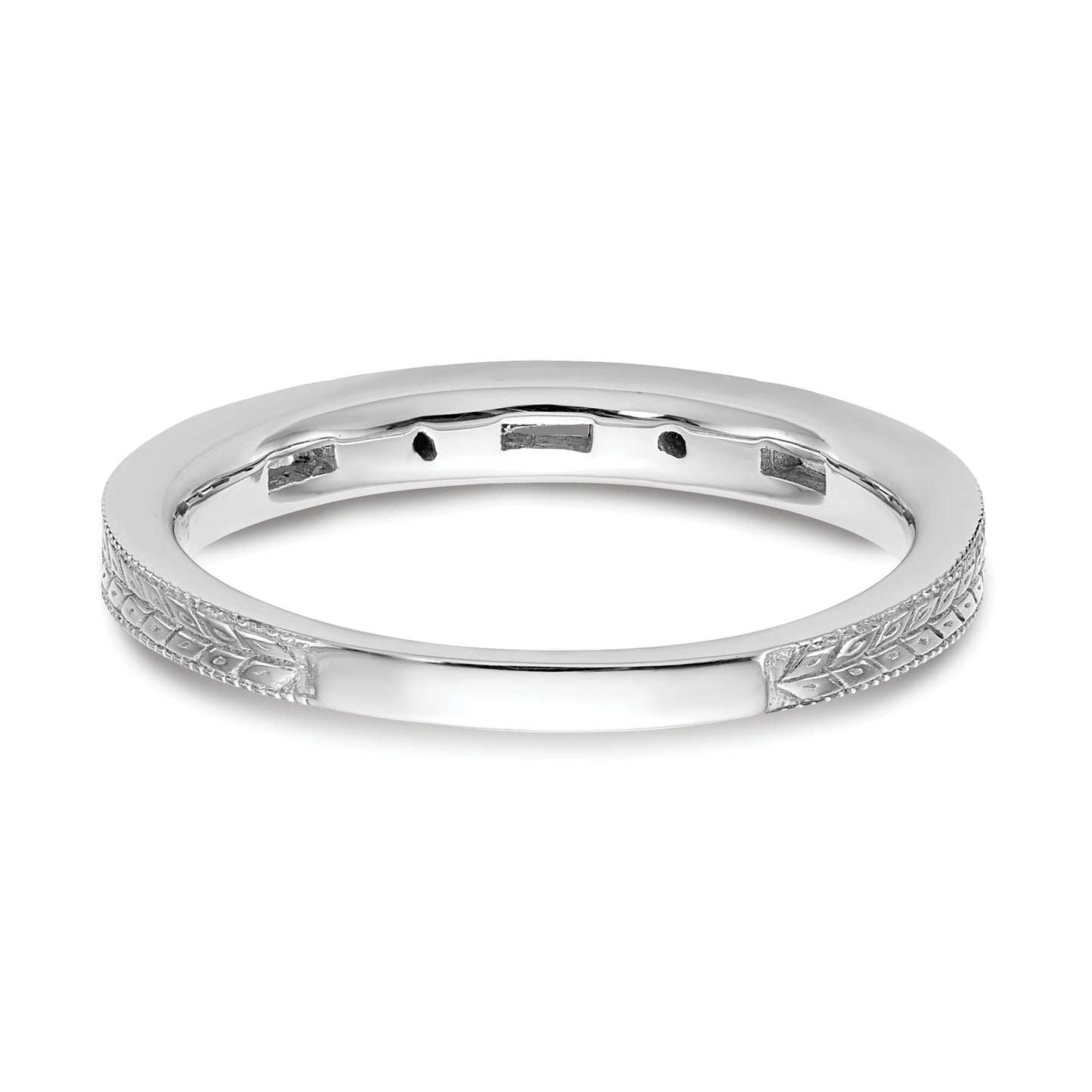 0.10ct. CZ Solid Real 14k White Gold Wedding Wedding Band Ring