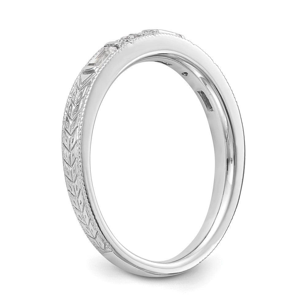 0.10ct. CZ Solid Real 14k White Gold Wedding Wedding Band Ring