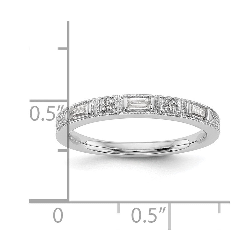 0.10ct. CZ Solid Real 14k White Gold Wedding Wedding Band Ring