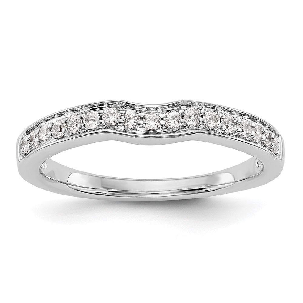 14k White Gold Real Diamond Wedding Band