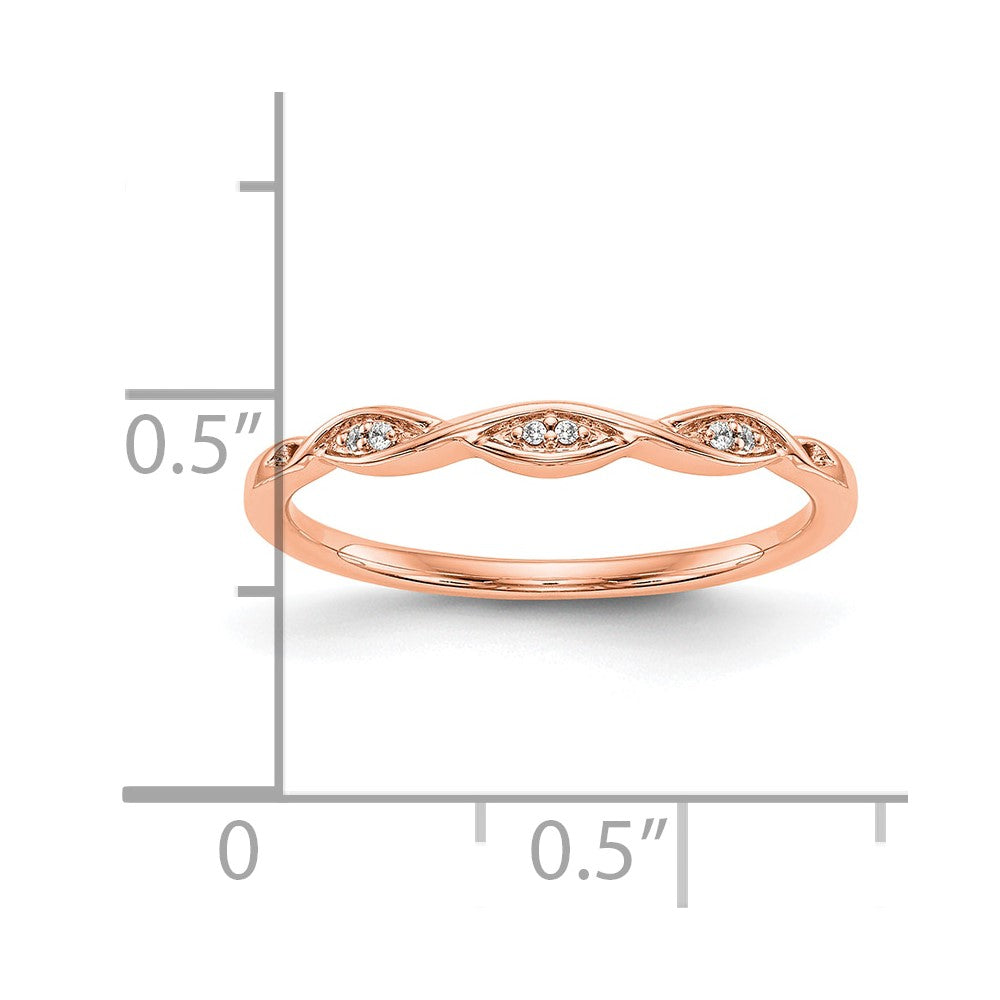 14k Rose Gold Real Diamond Wedding Band