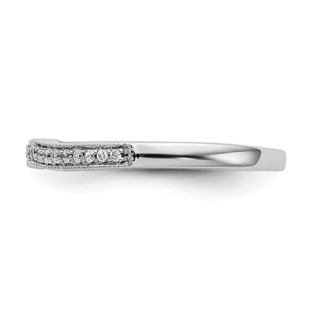 0.10ct. CZ Solid Real 14k White Gold Wedding Wedding Band Ring