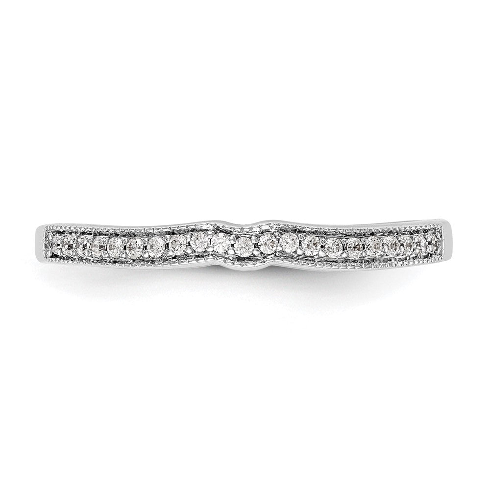 0.10ct. CZ Solid Real 14k White Gold Wedding Wedding Band Ring