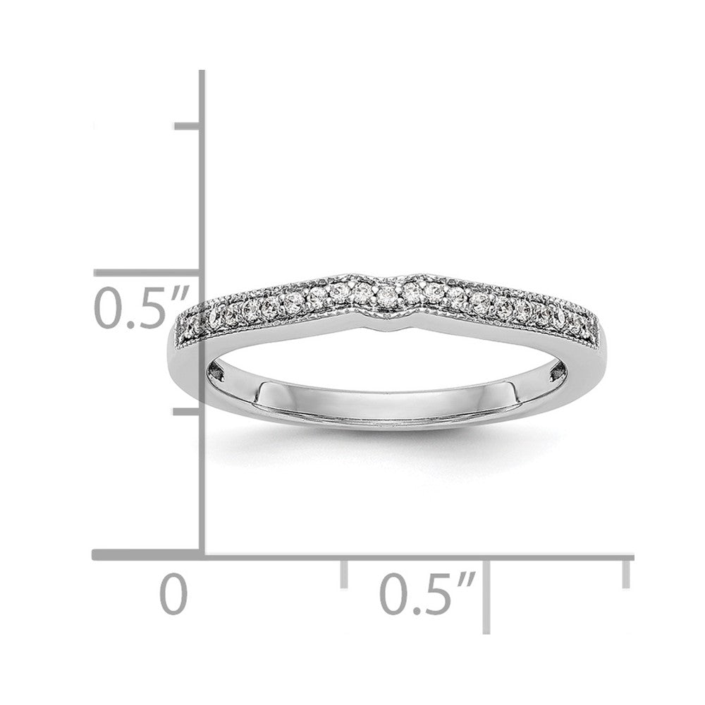 0.10ct. CZ Solid Real 14k White Gold Wedding Wedding Band Ring