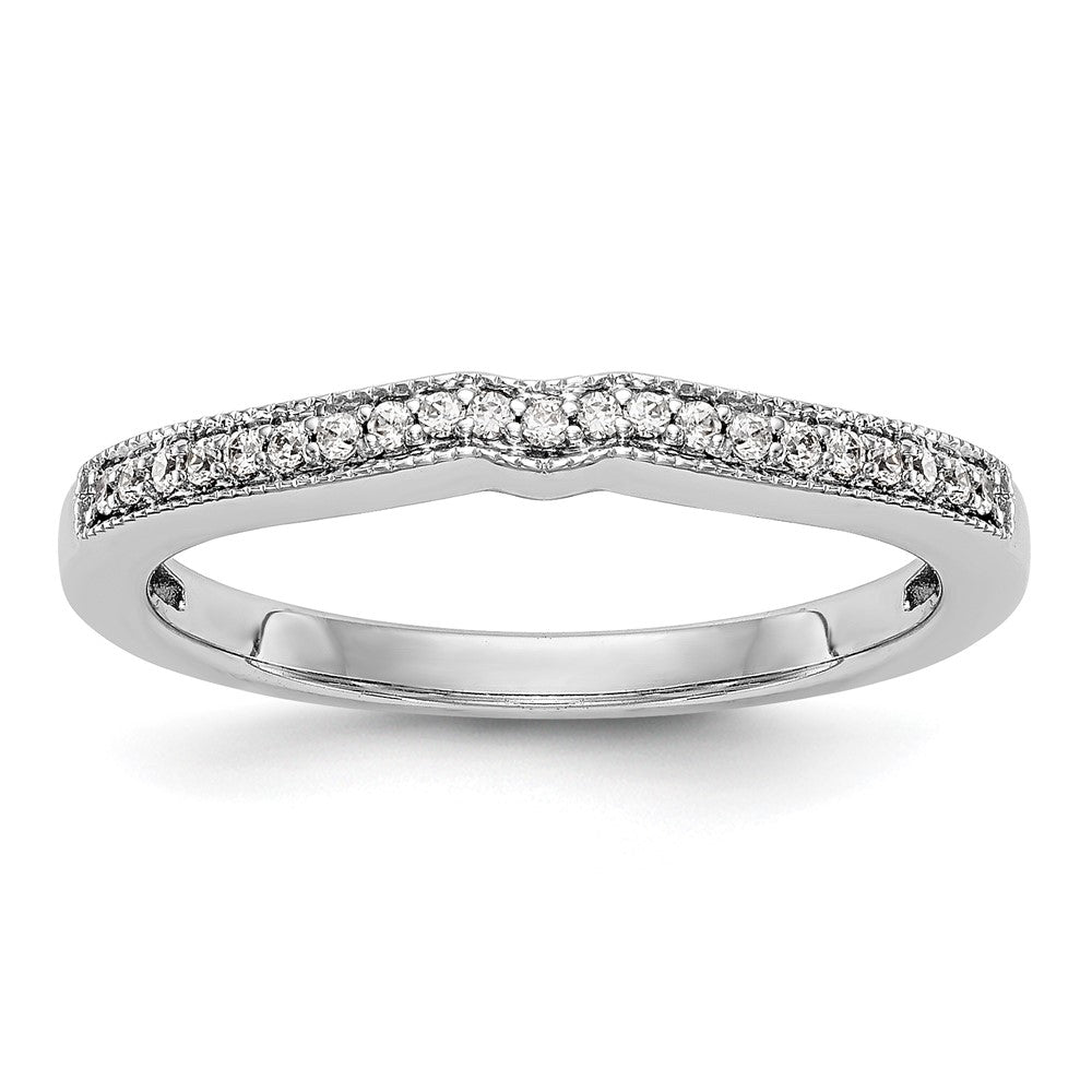 0.10ct. CZ Solid Real 14k White Gold Wedding Wedding Band Ring