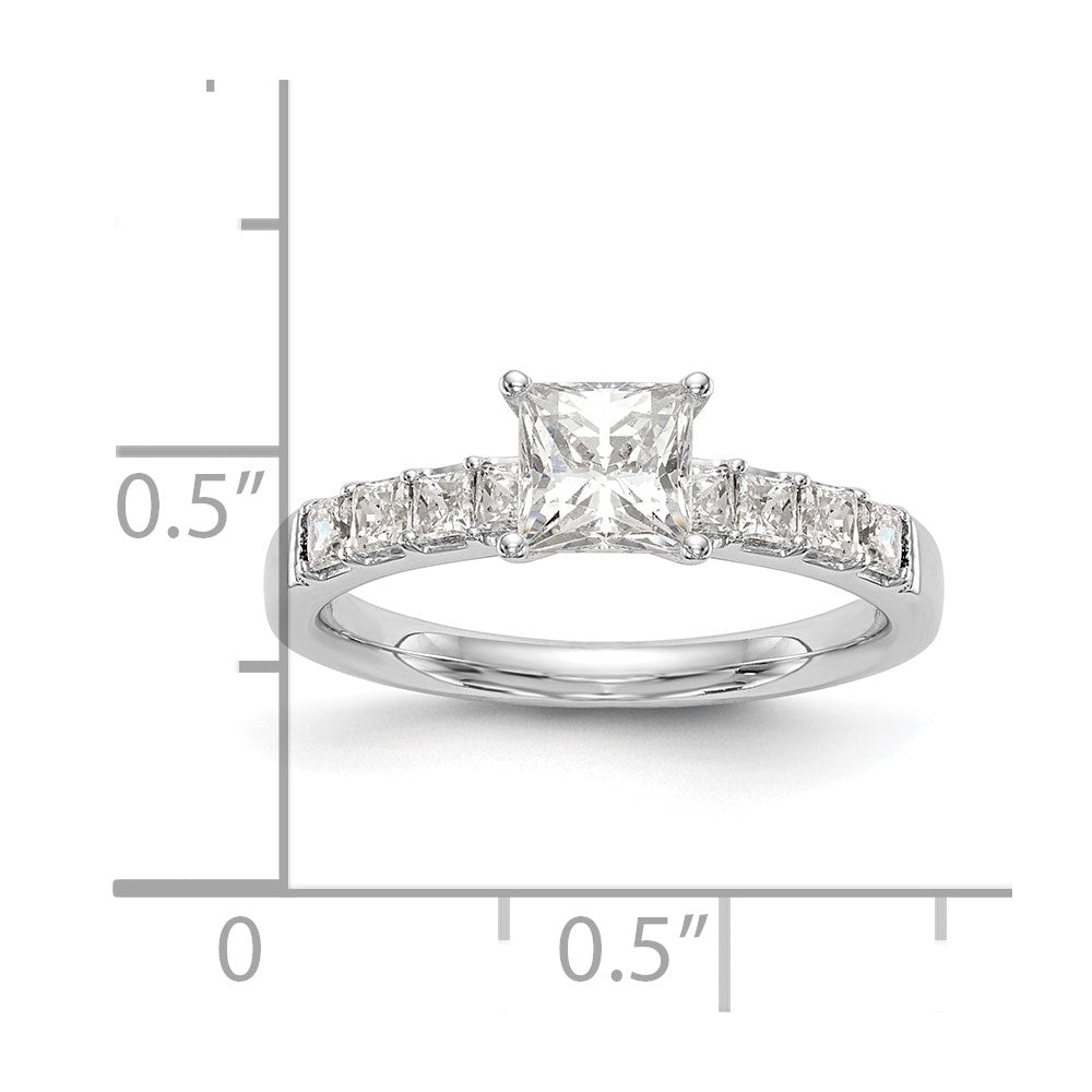 0.50ct. CZ Solid Real 14K White Gold Engagement Ring