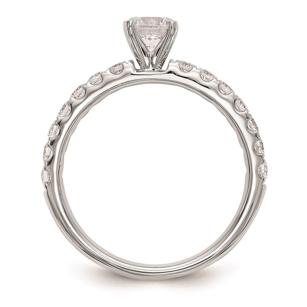 0.49ct. CZ Solid Real 14K White Gold Peg Set Engagement Ring