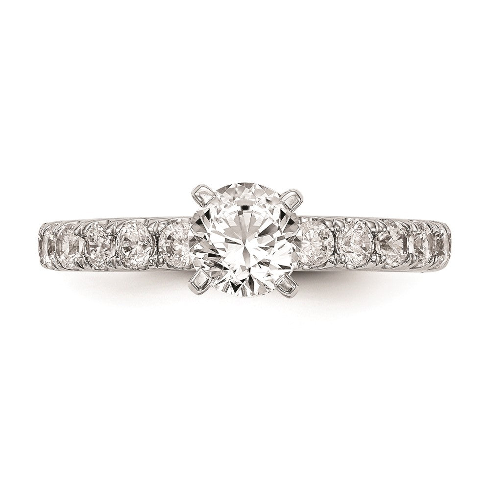 0.60ct. CZ Solid Real 14K White Gold Peg Set Engagement Ring