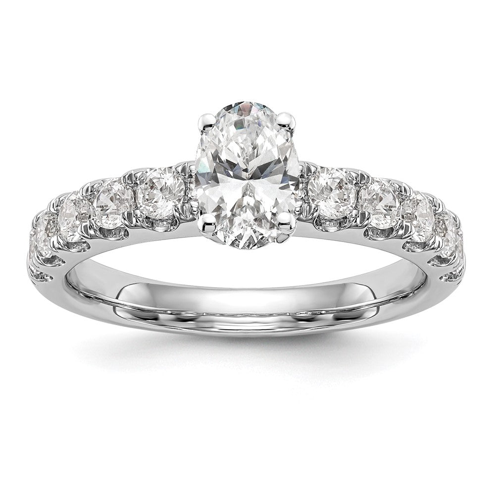 0.70ct. CZ Solid Real 14K White Gold Peg Set Engagement Ring