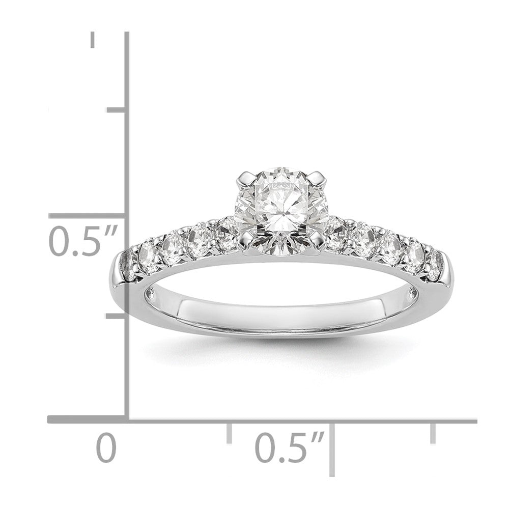 0.45ct. CZ Solid Real 14K White Gold Peg Set Engagement Ring