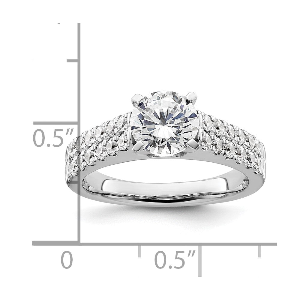 0.67ct. CZ Solid Real 14K White Gold Peg Set Engagement Ring