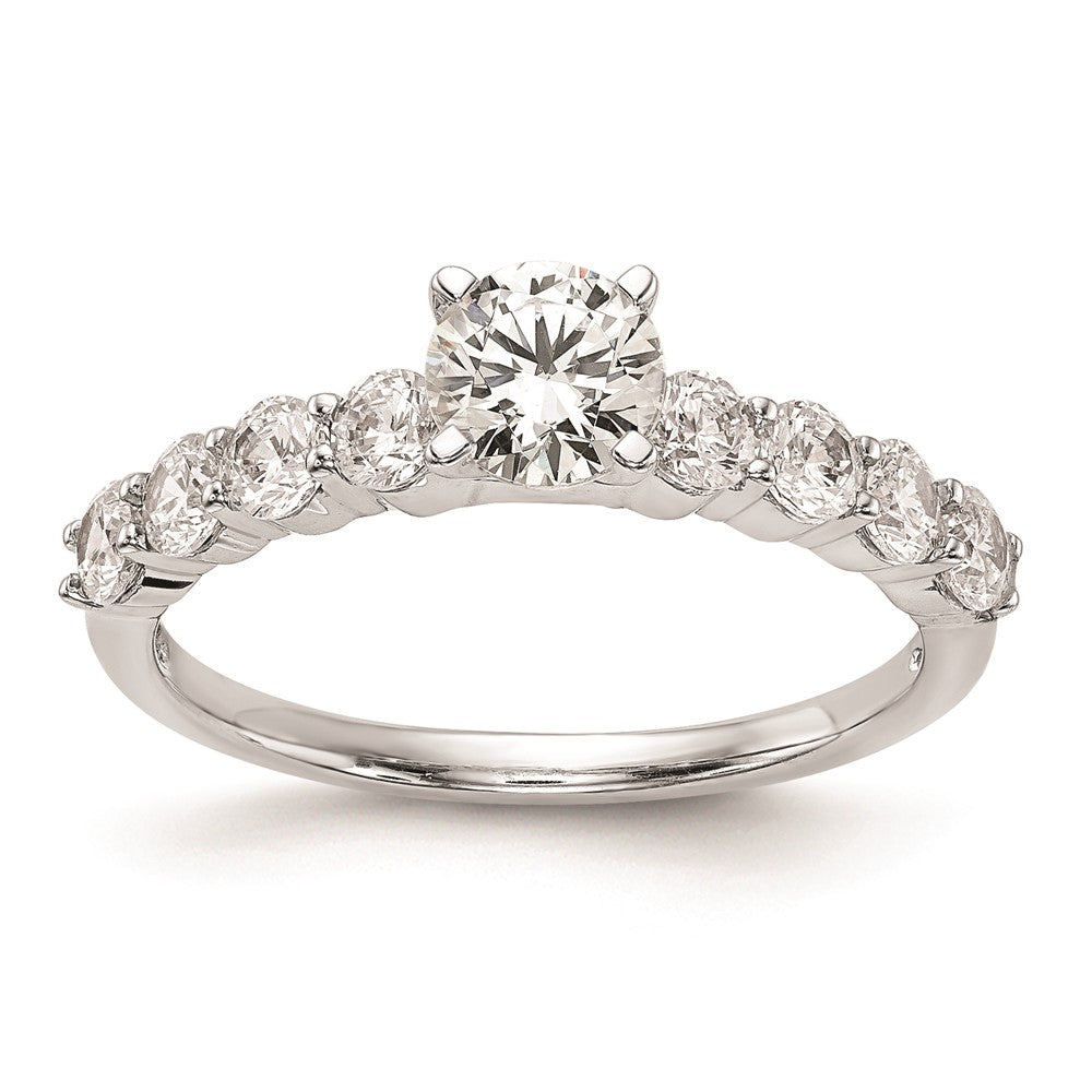 0.72ct. CZ Solid Real 14K White Gold Peg Set Engagement Ring