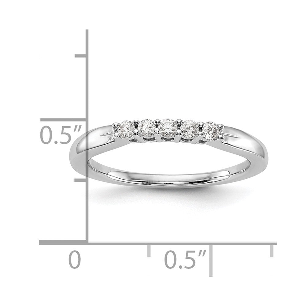 14k White Gold Real Diamond Wedding Band