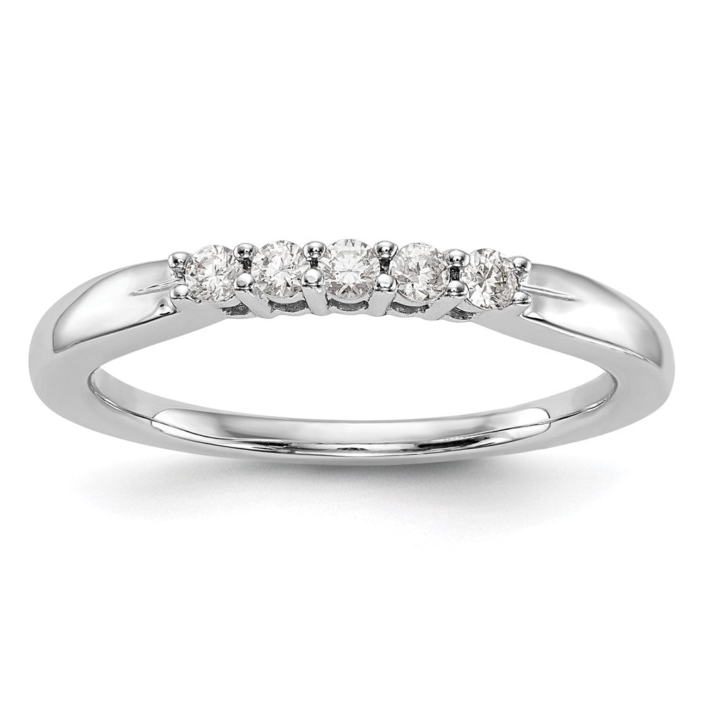 14k White Gold Real Diamond Wedding Band