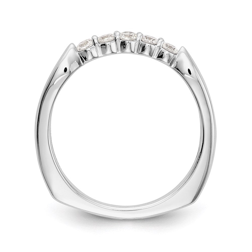 14K White Gold Real Diamond Wedding Band