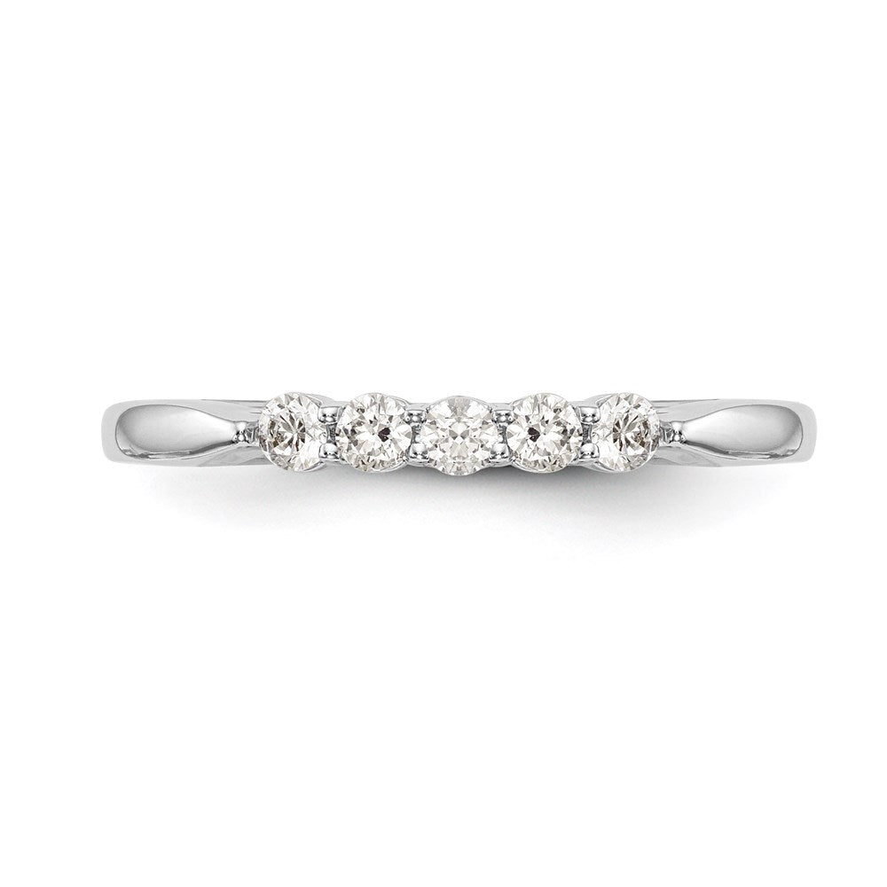 14K White Gold Real Diamond Wedding Band