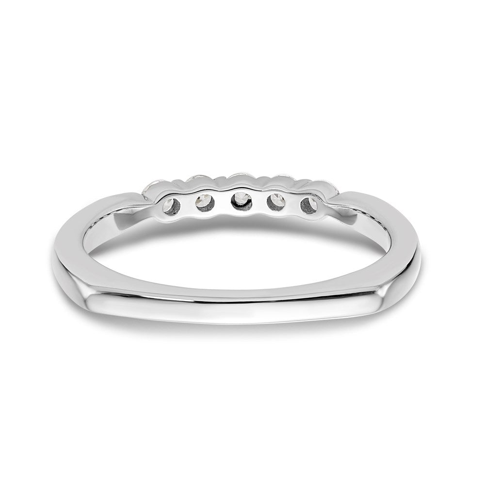 14K White Gold Real Diamond Wedding Band