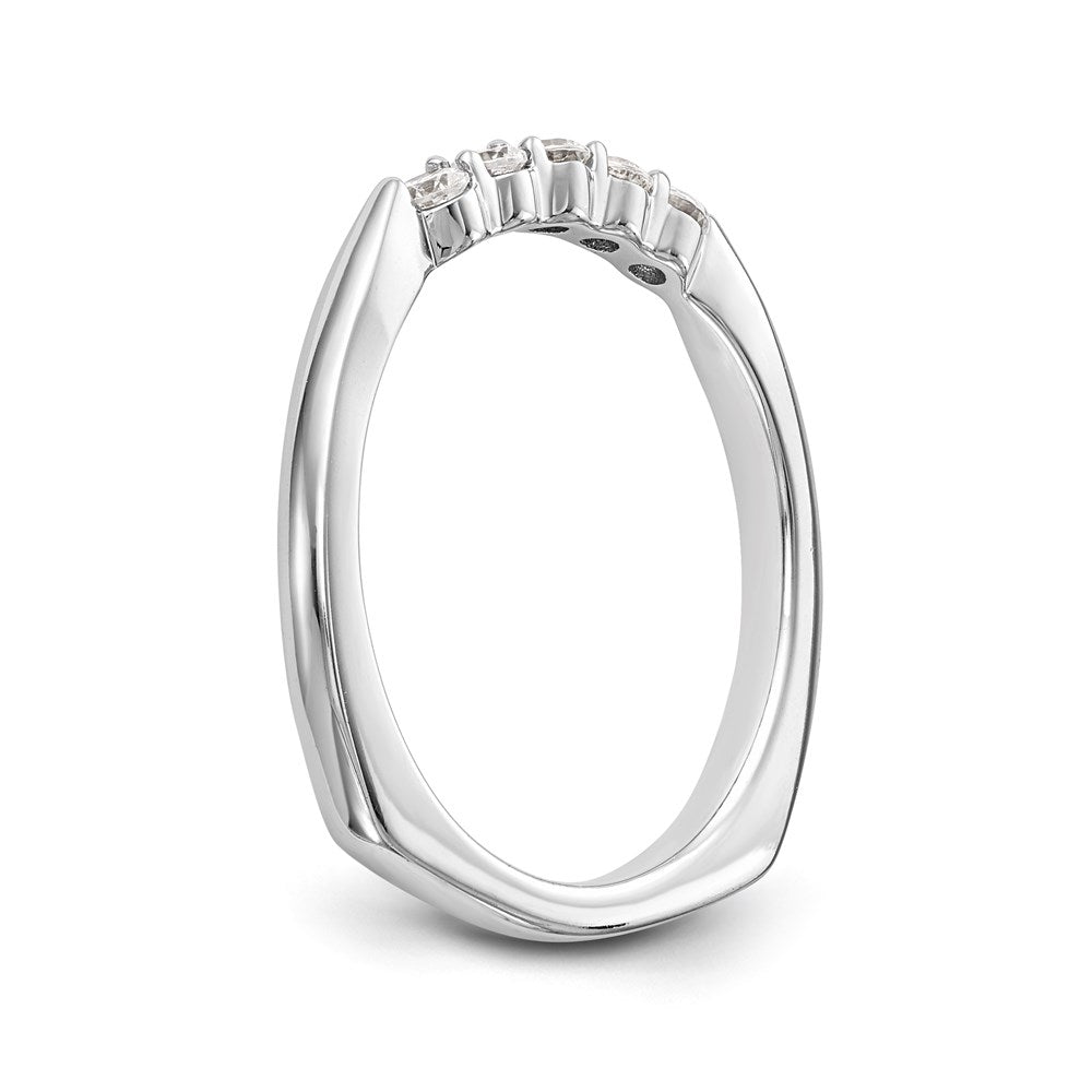 14K White Gold Real Diamond Wedding Band