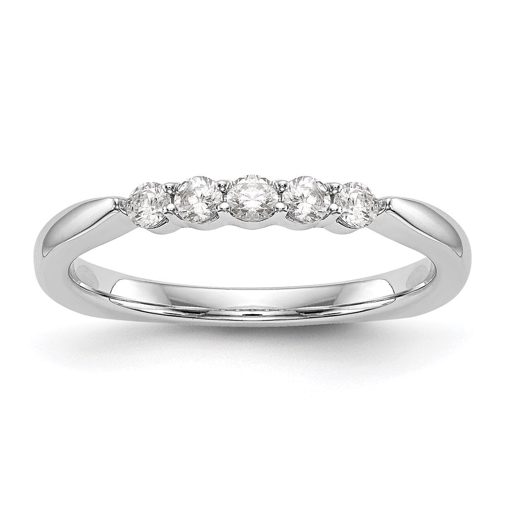 14K White Gold Real Diamond Wedding Band