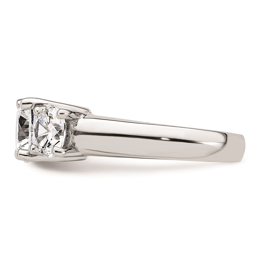 2.00ct. CZ Solid Real 14K White Gold 3-Stone Engagement Ring