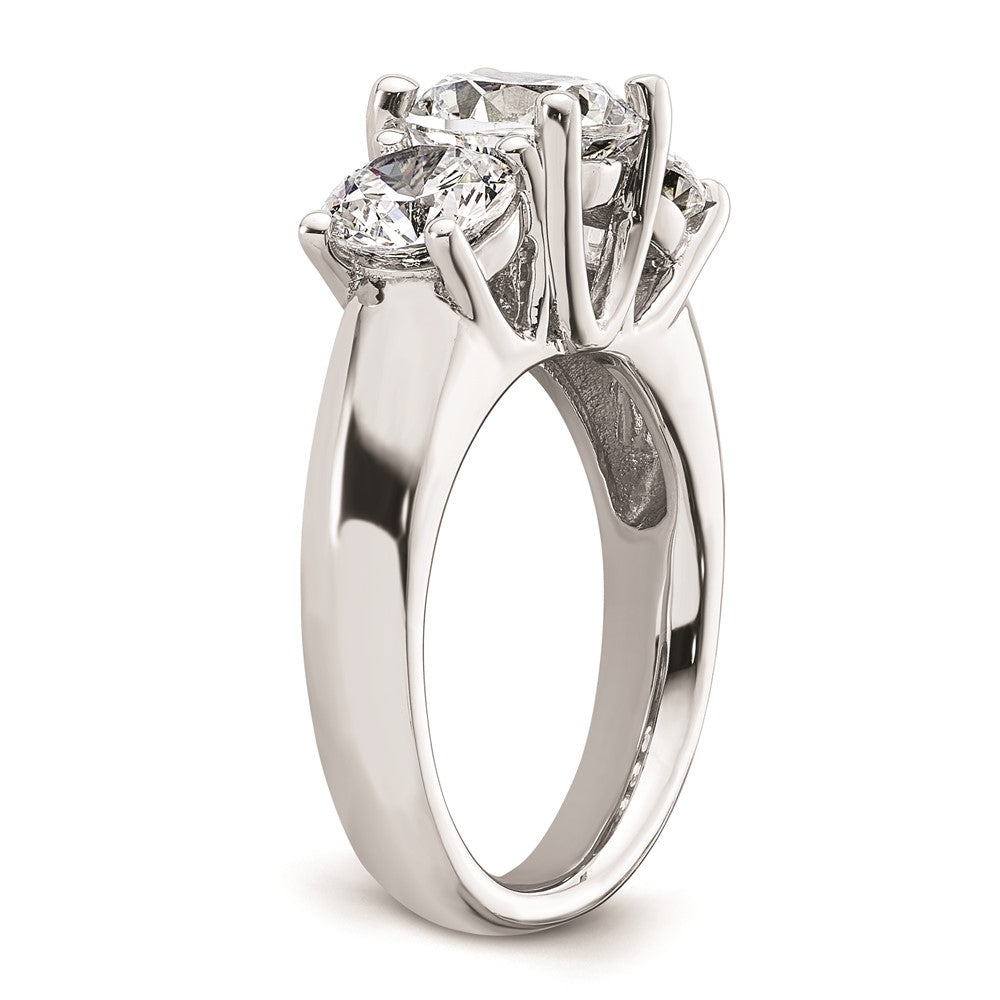 2.00ct. CZ Solid Real 14K White Gold 3-Stone Engagement Ring