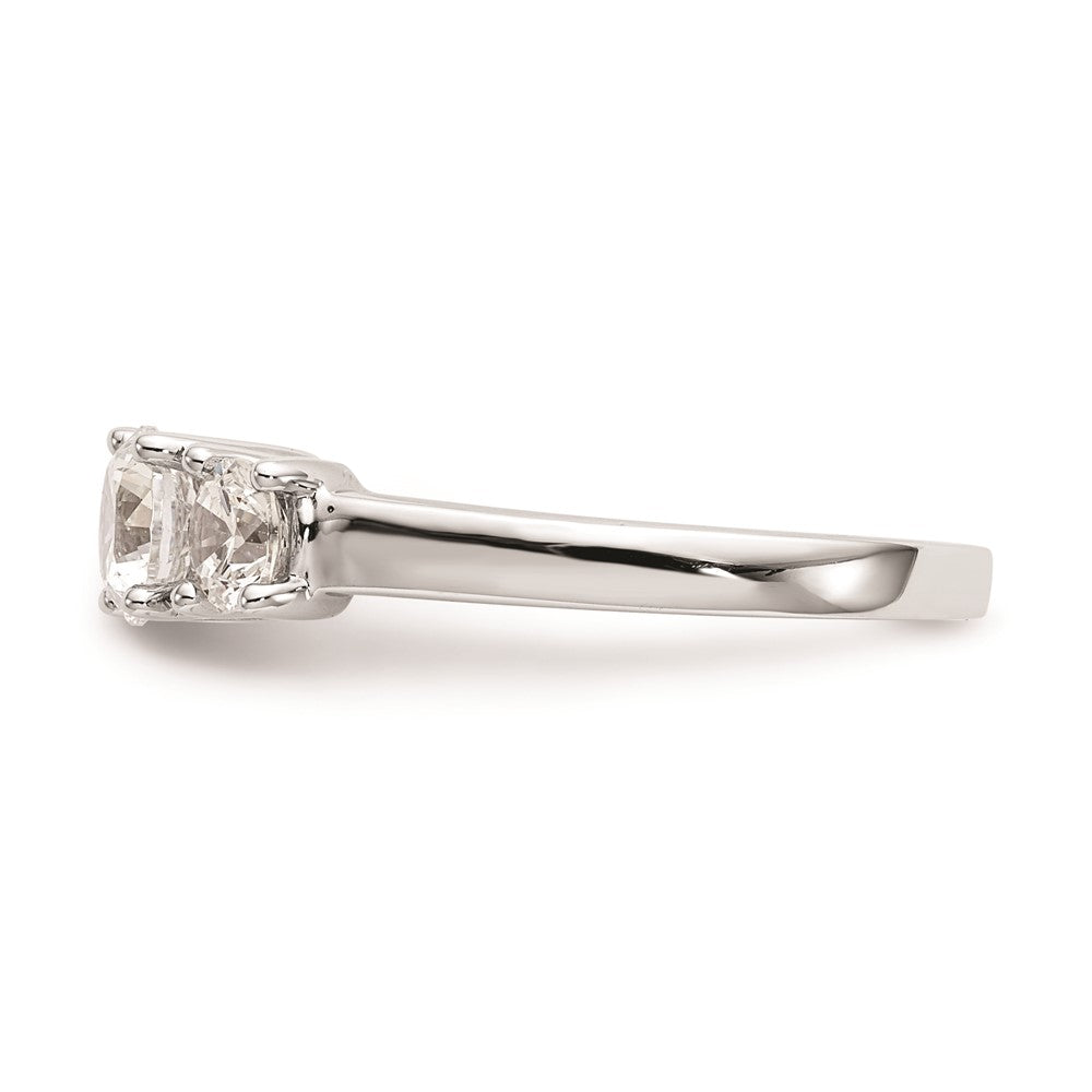 0.50ct. CZ Solid Real 14K White Gold 3-Stone Engagement Ring