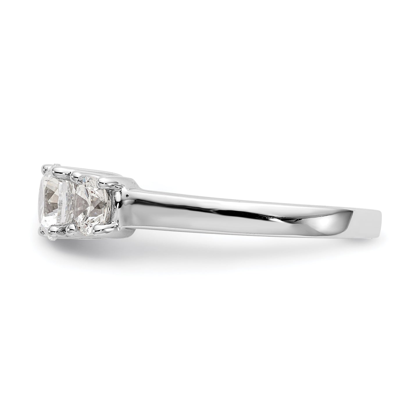 0.50ct. CZ Solid Real 14K White Gold 3-Stone Engagement Ring