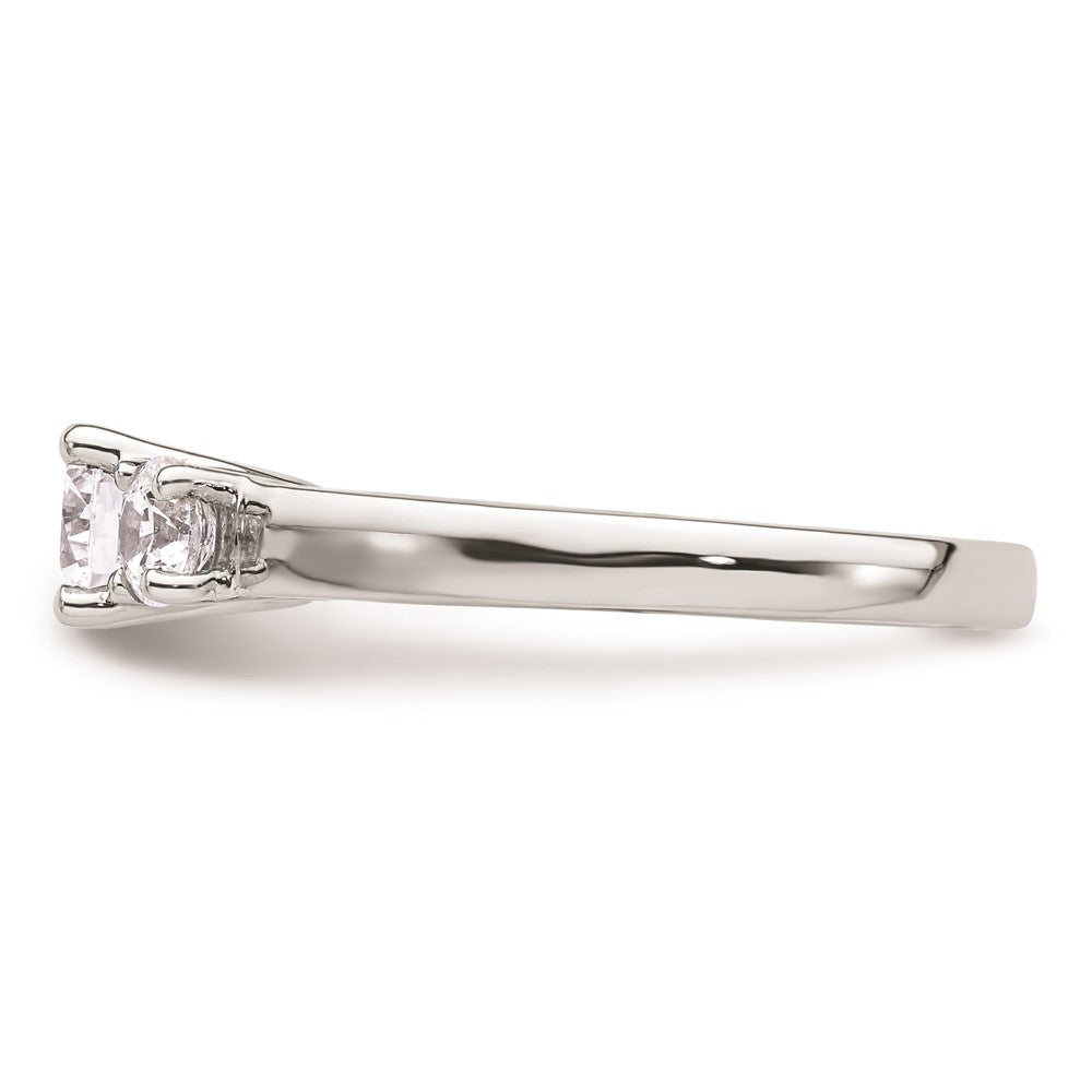 0.50ct. CZ Solid Real 14K White Gold 3-Stone Engagement Ring