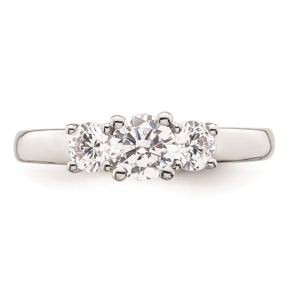 0.50ct. CZ Solid Real 14K White Gold 3-Stone Engagement Ring